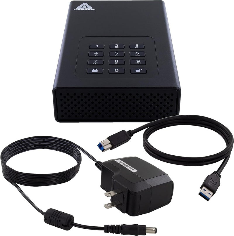Apricorn 6TB Aegis Padlock DT 256-Bit Encryption USB 3 Hard Drive (ADT-3PL256-6000) - Image 4