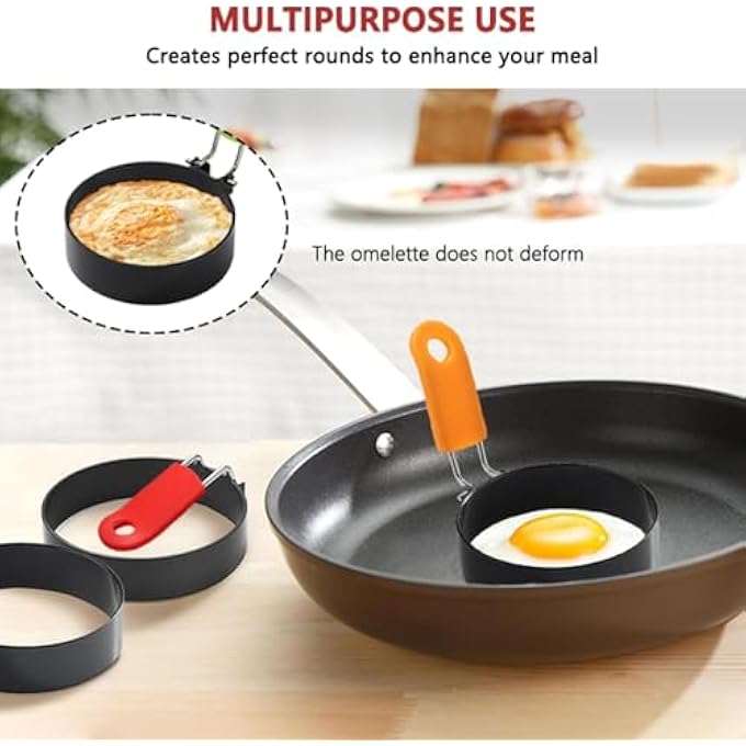 Silk Route Egg Ring 2 Packs Stainless Steel Egg Ring Molds With NonStick Metal Shaper Circles For Fried Eggs Mcmuffin Sandwiches Frying Shaping Omelette Breakfast  Kitchen Cooking Tool - Image 2