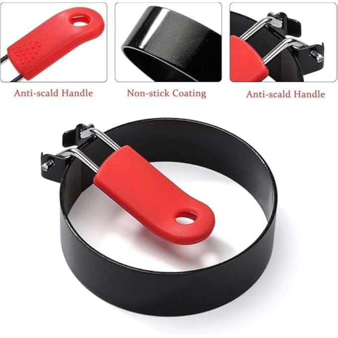 Silk Route Egg Ring 2 Packs Stainless Steel Egg Ring Molds With NonStick Metal Shaper Circles For Fried Eggs Mcmuffin Sandwiches Frying Shaping Omelette Breakfast  Kitchen Cooking Tool - Image 5