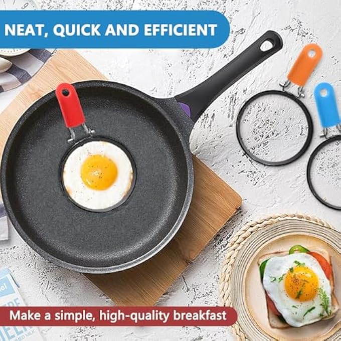 Silk Route Egg Ring 2 Packs Stainless Steel Egg Ring Molds With NonStick Metal Shaper Circles For Fried Eggs Mcmuffin Sandwiches Frying Shaping Omelette Breakfast  Kitchen Cooking Tool - Image 3