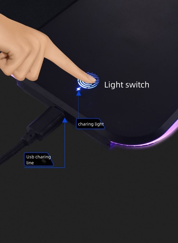 DUNISO Wireless Charging RGB Gaming Mouse Pad 15W LED Mouse Mat 800x300x4MM 7 Light Modes Extra Large Mousepad Non-Slip Rubber Base Computer Keyboard Mat for Gaming MacBook, PC, Laptop Desk - Image 5