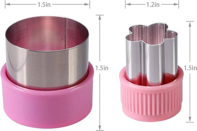 magigift Vegetable Cutters Shapes Set, 20pcs Stainless Steel Mini Cookie Cutters, Vegetable Cutter and Fruit Stamps Mold + 20pcs Cute Cartoon Animals Food Picks and Forks -for Kids Baking and Food Supplement - Image 3