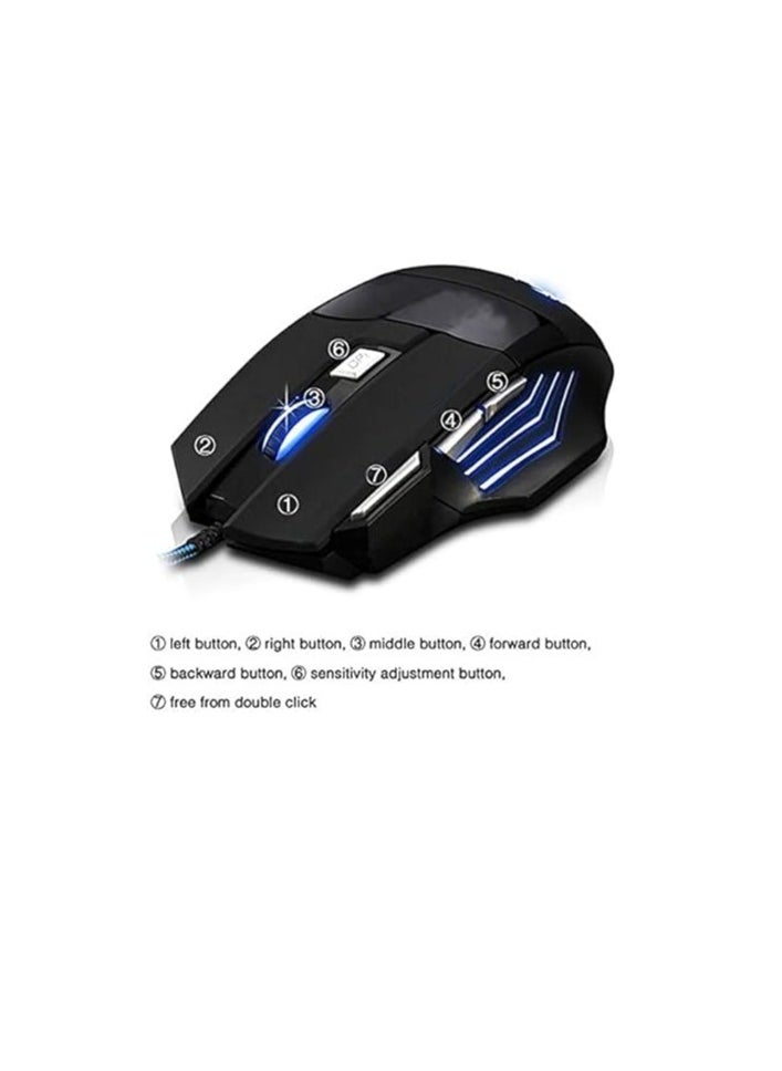 Zero Zero ZR-1800 7D LED Optical Gaming Mouse USB Wired for Laptop and PC - Black  - Image 2
