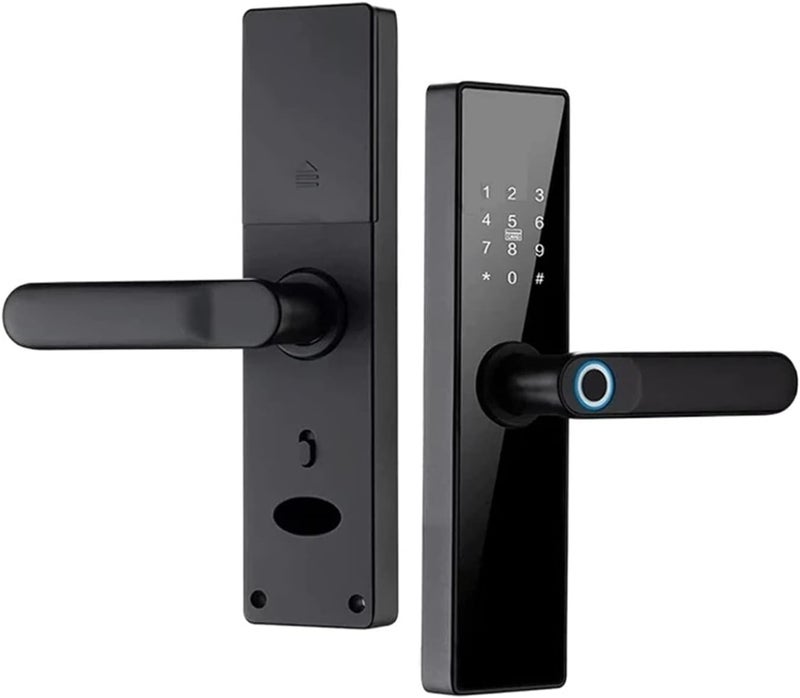 Delavala Delavala Smart Door Lock 5 Ways Unlocking Voice Smart Door Lock Fingerprint App RFID Access Card Pin OTP Remote Access Mechanical Key Magnetic Card Password  - Image 1