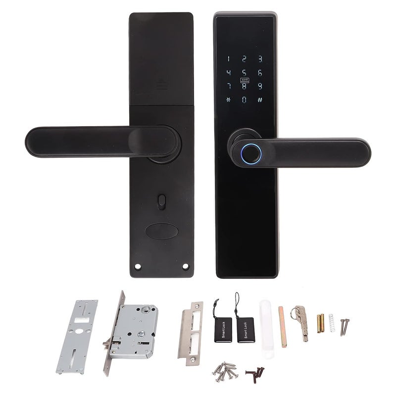 Delavala Delavala Smart Door Lock 5 Ways Unlocking Voice Smart Door Lock Fingerprint App RFID Access Card Pin OTP Remote Access Mechanical Key Magnetic Card Password  - Image 2