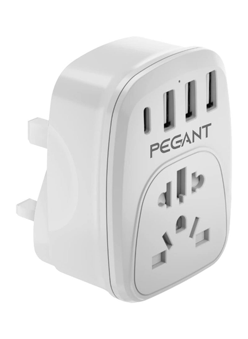 PEGANT 5 in 1 Universal USB Wall Charger Power Extender with 3x USB-A and 1x USB-C Ports  - Image 1