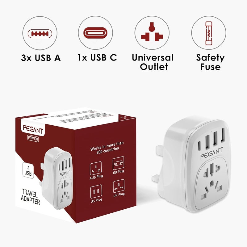 PEGANT 5-in-1 USB Plug Wall Charger - Image 2