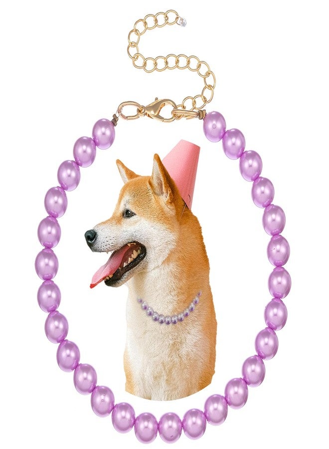 Madison Tyler Dog Pearl Necklace | Durable Dog Necklace | Cute Fashion Pet Collar for Dog | Light Pearl Jewelry Bold Puppy Accessories | Pet Necklace Gift 16 Inches - Image 1