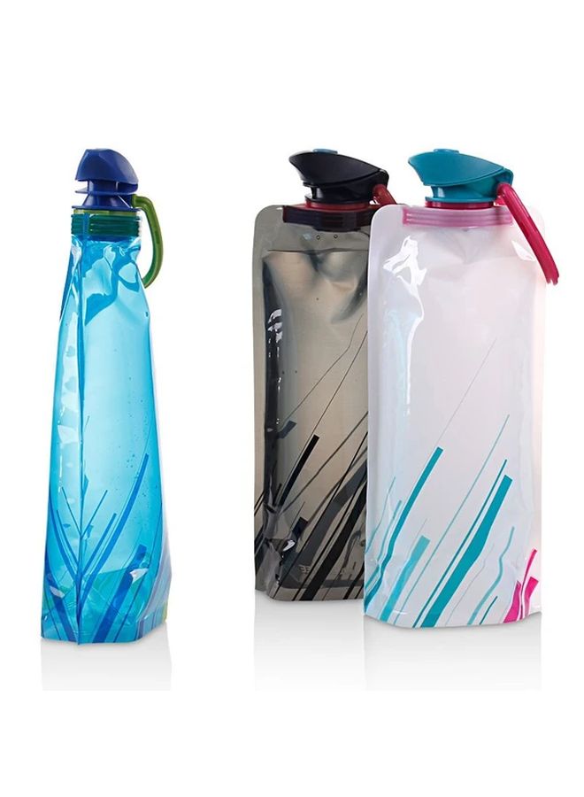 Black Foldable Soft Water Bag Reusable Sports Bottle for Hiking Camping Hydration - Image 1