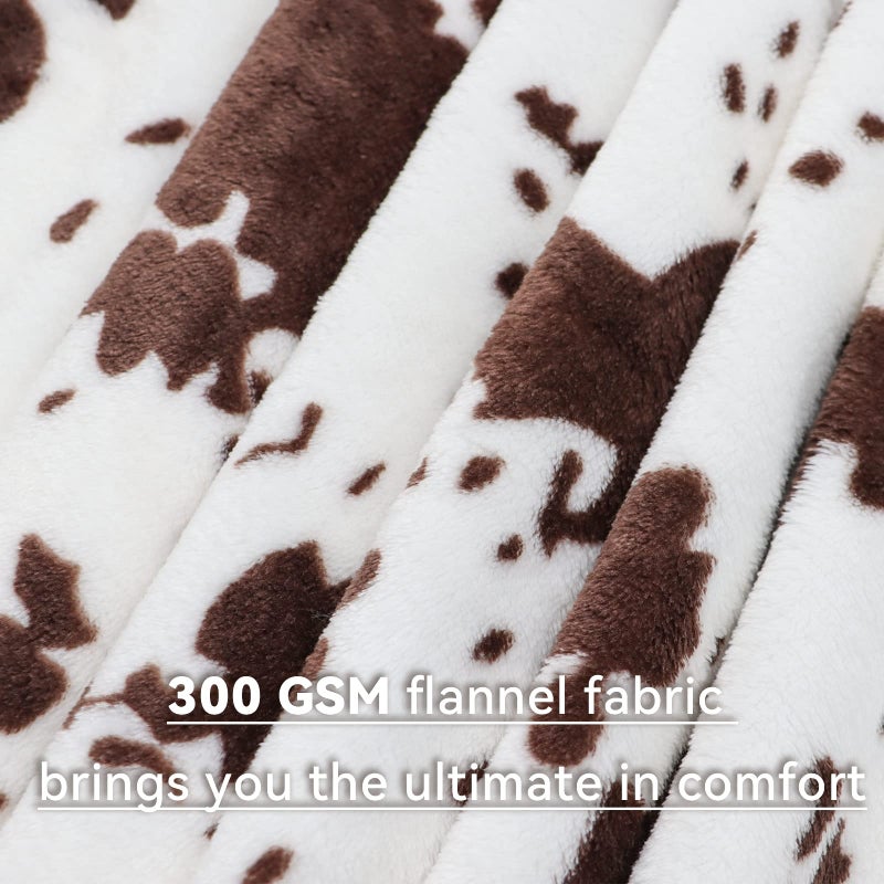 GEULAY Fleece Throw Blanket for Bed Couch, Cozy Gifts for Women Men Girls Boys, Brown White Soft Plush Lightweight Warm Throw Blanket for All Seasons Farmhouse Decor (50"x60") - Image 5