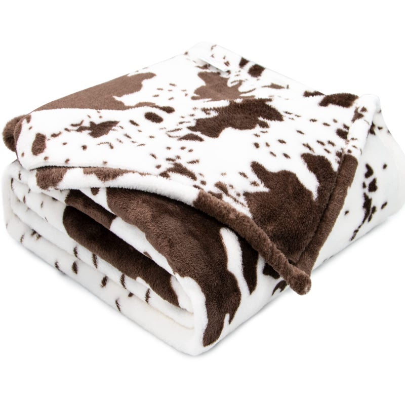 GEULAY Fleece Throw Blanket for Bed Couch, Cozy Gifts for Women Men Girls Boys, Brown White Soft Plush Lightweight Warm Throw Blanket for All Seasons Farmhouse Decor (50"x60") - Image 4