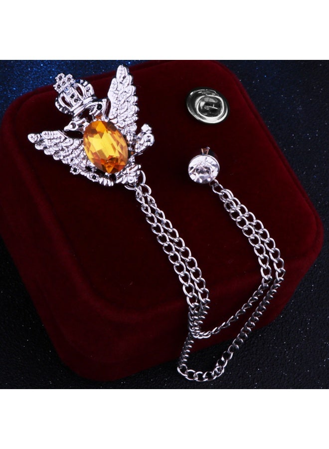 Shougu Versatile Temperament Personality Gemstone Tassel Chain Suit Brooch