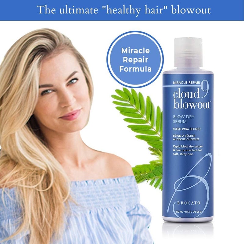 Brocato Cloud 9 Blow Dry Serum - Heat Protectant Blowout Cream for Smoother, Shiny Hair - 8.5 Oz - Image 2