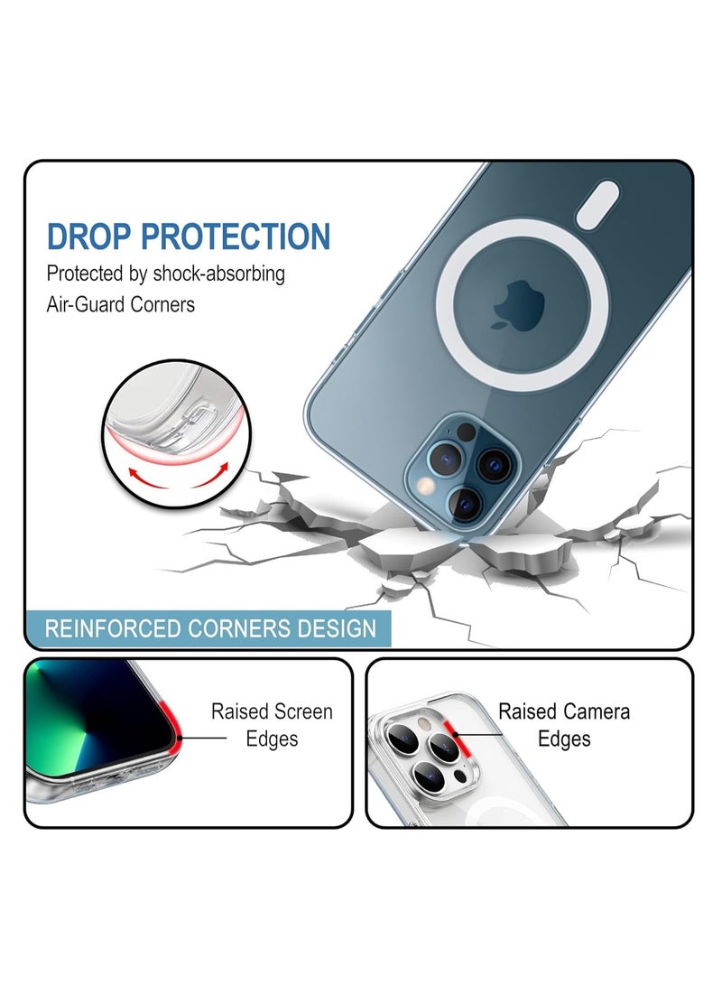 دوسالا غطاء مغناطيسي شفاف لهاتف iPhone 12 Pro، متوافق مع MagSafe، حماية هجينة، جراب خلفي شفاف للغاية، إطار سيليكون مقاوم للصدمات، جراب شفاف رفيع (iPhone 12 Pro) - Image 5