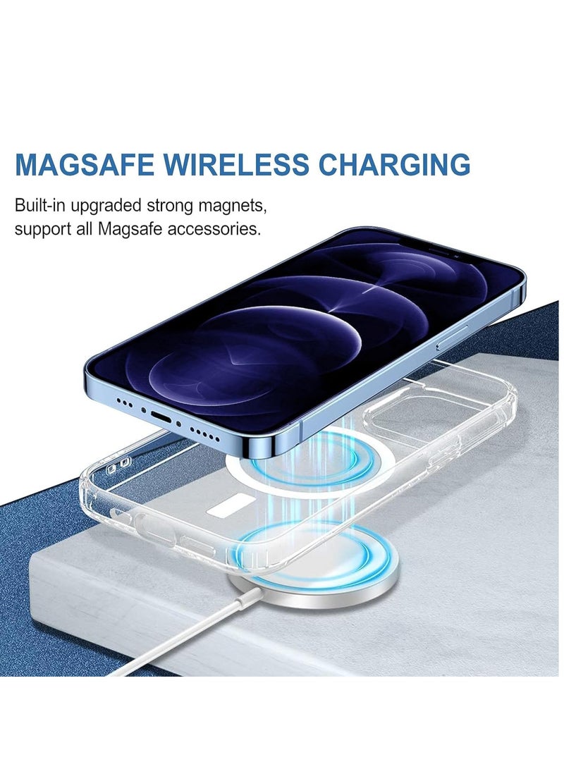 دوسالا غطاء مغناطيسي شفاف لهاتف iPhone 12 Pro، متوافق مع MagSafe، حماية هجينة، جراب خلفي شفاف للغاية، إطار سيليكون مقاوم للصدمات، جراب شفاف رفيع (iPhone 12 Pro) - Image 3