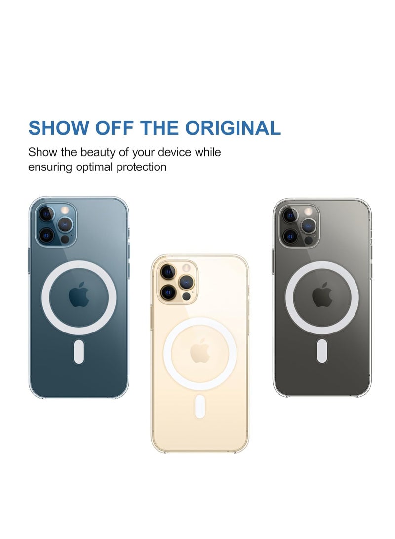 دوسالا غطاء مغناطيسي شفاف لهاتف iPhone 12 Pro، متوافق مع MagSafe، حماية هجينة، جراب خلفي شفاف للغاية، إطار سيليكون مقاوم للصدمات، جراب شفاف رفيع (iPhone 12 Pro) - Image 2