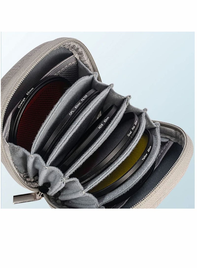 Y&D Circular Filter Case Caddy Storage Bag Round Film Bag Large-Capacity Drop-Proof Portable for 8 Filters (Holds x up to 100mm) - Image 4