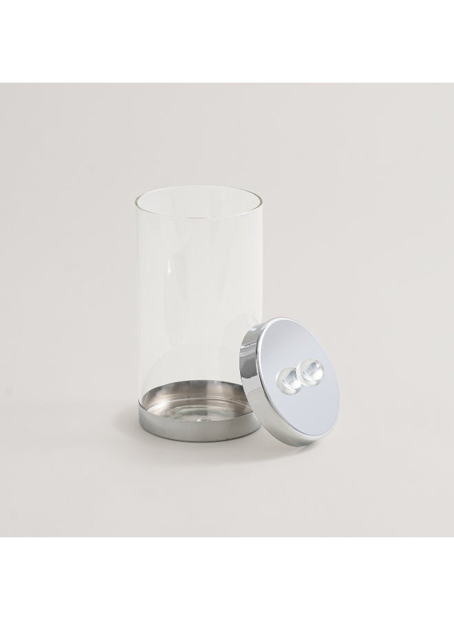ALBERTO حاوية زجاجية ومعدنية، فضية 11.3*11.3*23.5 سم - Image 3