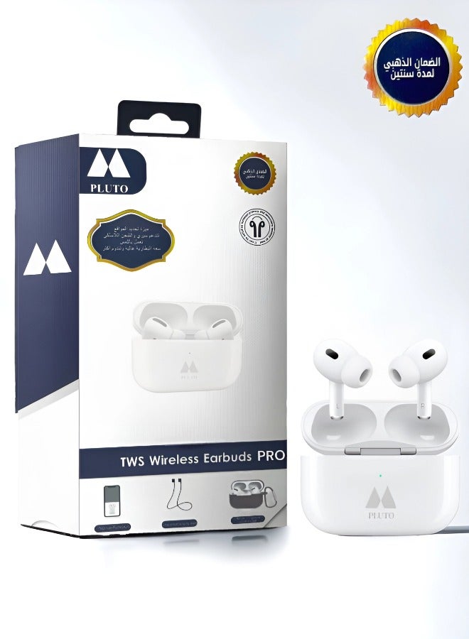 بلوتو سماعة بلوتوث برو أصلية من بلوتو الاصدار الثاني, سماعة لاسلكية بلوتوث تدعم الشحن اللاسلكي تتميز بصفاء الصوت وعزل الضوضاء تعمل على جميع الجوالات مثل آيفون, جالكسي, هواوي - Image 1