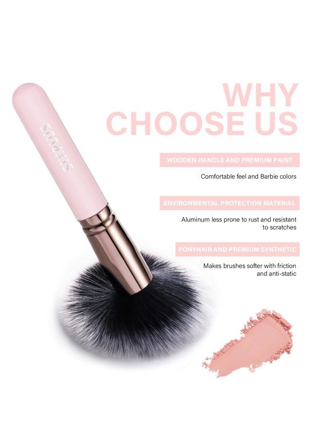 SIXPLUS 15Pcs Pink Makeup Brush Set-ROMaNTIC - Image 3
