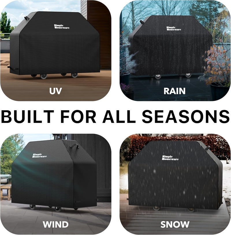 Simple Houseware 72-inch Waterproof Heavy Duty Gas BBQ Grill Cover, Weather-Resistant Polyester - Image 4
