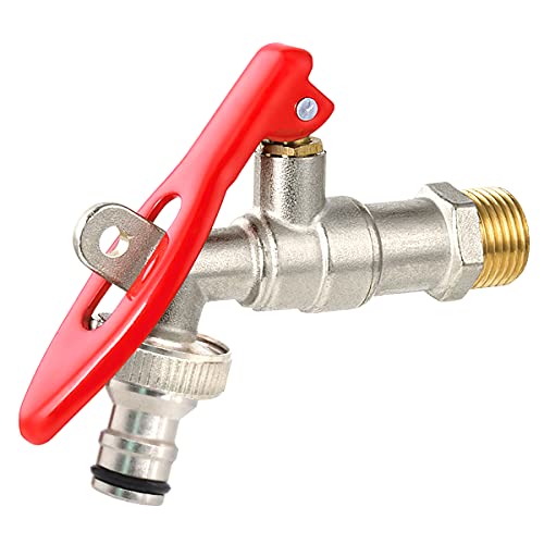 Optifit® Tap with Lock, Tap Lock, 1/2" Thread Water Tap Lockable Faucet, Faucet Locks Outdoor, Water Tap Lock, Garden Tap, Home Outdoor Garden Tool Garden Outdoor Brass Faucet - Image 1