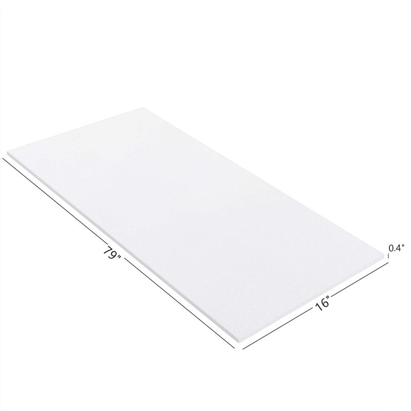Patelai Cushion Sheet Upholstery Foam High Density Foam Padding Seat Replacement Upholstery Wrap Sponge Padding for Cushions Chairs Packing Storage and Shipping(79 x 16 x 0.4 Inch,White) - Image 2