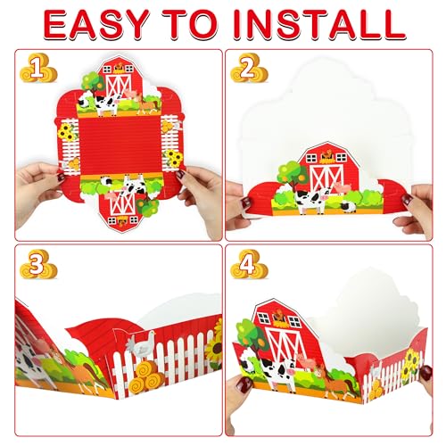 Caoekego 36 Pieces Farm Animal Paper Snack Bowl, Disposable Farm Theme Food Tray, Farm Birthday Party Decoration - Image 5