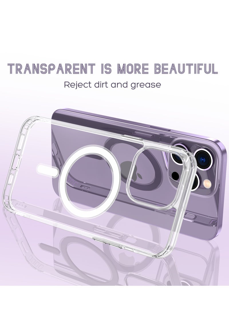 glassology iPhone 14 Pro Magsafe Case 6.7 Inch Slim Thin Magnetic Case, Yellowing Resistant, Anti Drop Shock Absorption, Anti Scratch and Hard Back Crystal Case Cell Phone Cover for iPhone 14 Pro Case  - Image 1