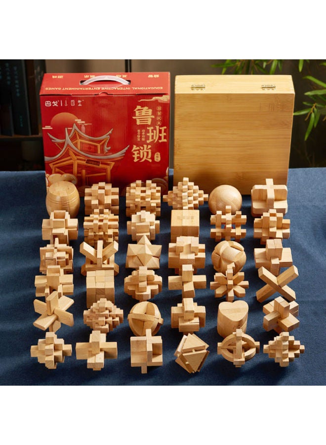 Lu Ban Lock Kong Ming Lock Full Set Of Children's Toys For Primary School Students Intelligence Unlocking And Unlocking Building Blocks Assembled 8-12 Years Old-Color:Six-piece Set Of Difficulty Thr  - Image 4