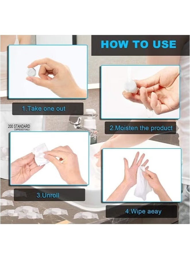 100PCS Disposable Compressed Towels Portable Soft Cotton Bath Towels Individually Wrapped Face Towel for Travel Sport Home  - Image 3