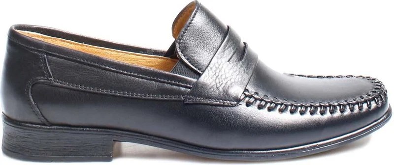Fast Step Genuine Leather Black Men's Casual Shoes 950ma091t