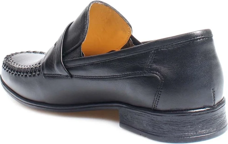 Fast Step Genuine Leather Black Men's Casual Shoes 950ma091t