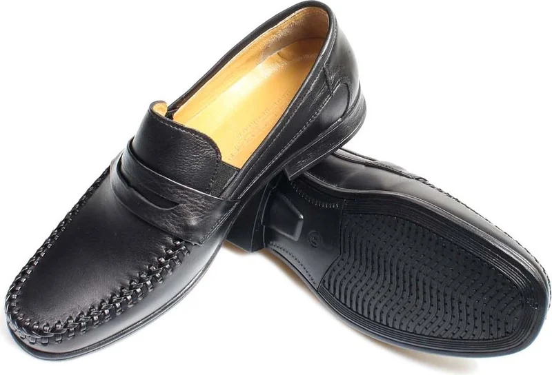 Fast Step Genuine Leather Black Men's Casual Shoes 950ma091t