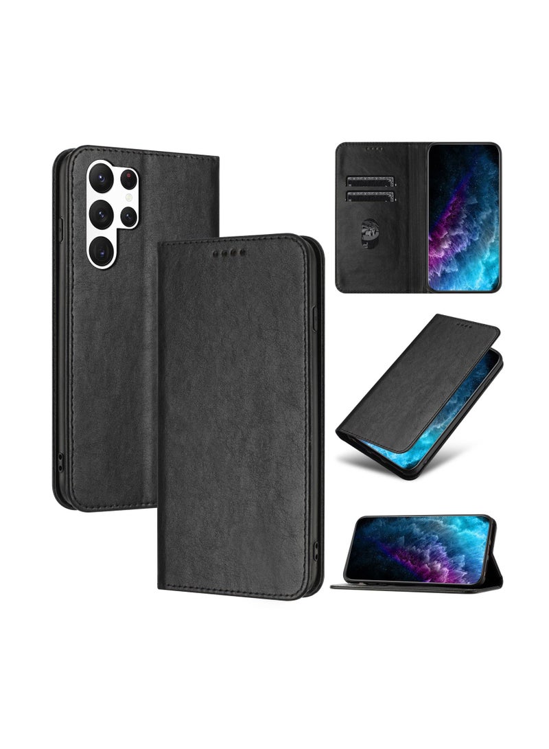 Suteni Flip Cover Card Slots Magnetic Leather Phone Case for Samsung 