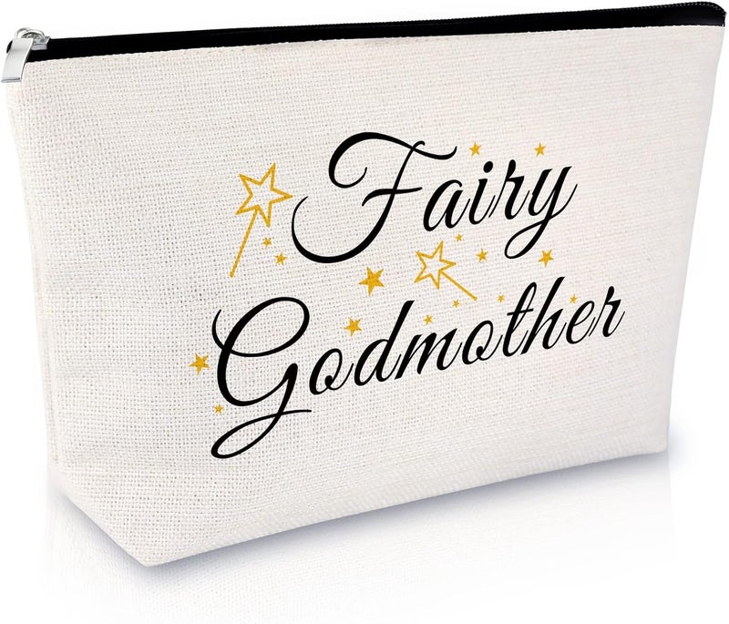 Godmother Gifts Makeup Bag Godmother Gift from Godchildren Thank You Gift for Fairy Godmother Baptism Gift Cosmetic Bag Christian Bible Verse Gift Birthday Mothers Day Gift Travel Cosmetic Pouch