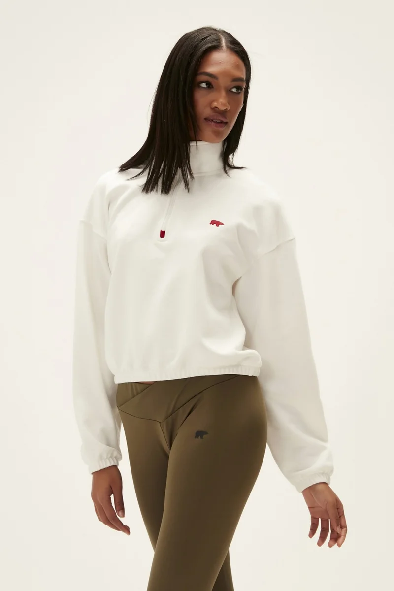 Bad Bear Sweatshirt Sweatshirt Scarlette Half Zip Off-White