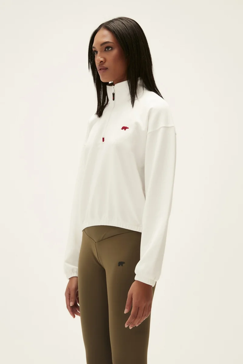 Bad Bear Sweatshirt Sweatshirt Scarlette Half Zip Off-White