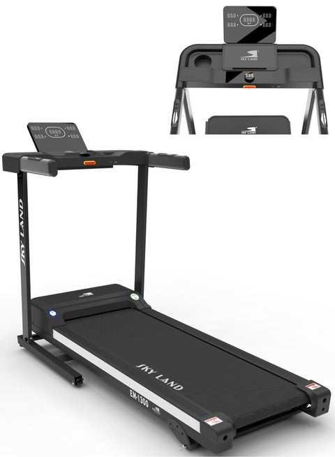 Foldable Treadmill for Home Use with 2 HP Motor, Bluetooth & Fitness App Support, Manual Incline, 1-16 km/h Speed, Max User Weight 110kg, Compact Running Machine for Home Gym – EM-1300 image 11