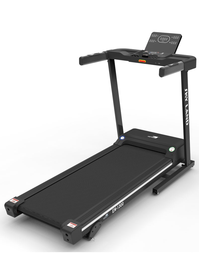 Sky Land Foldable Treadmill for Home Use with 2 HP Motor, Bluetooth & Fitness App Support, Manual Incline, 1-16 km/h Speed, Max User Weight 110kg, Compact Running Machine for Home Gym – EM-1300  - Image 5
