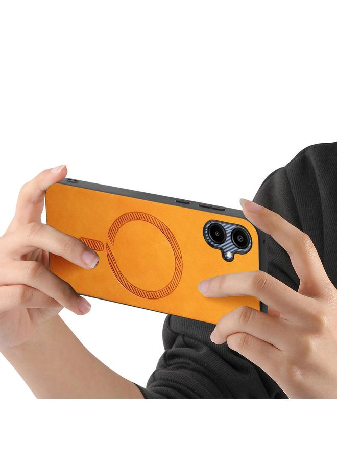 S-TOP Case For Samsung Galaxy A06 4G Solid Color Retro Magsafe PU Back Cover Phone Case - Image 3