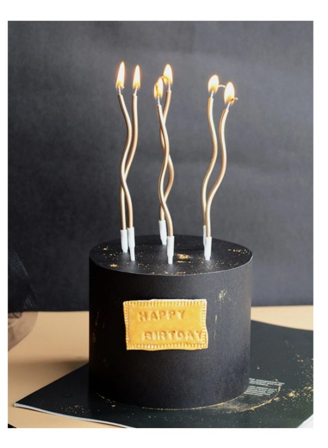 6 Pcs Curved  Wave Candle for birthday cake - Image 3