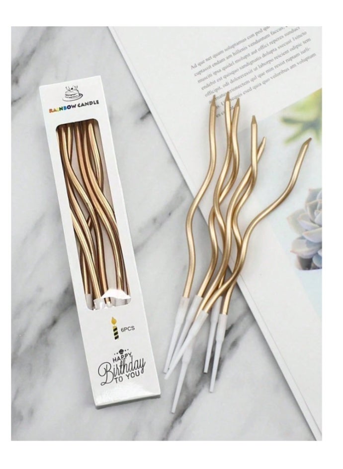 6 Pcs Curved  Wave Candle for birthday cake - Image 4