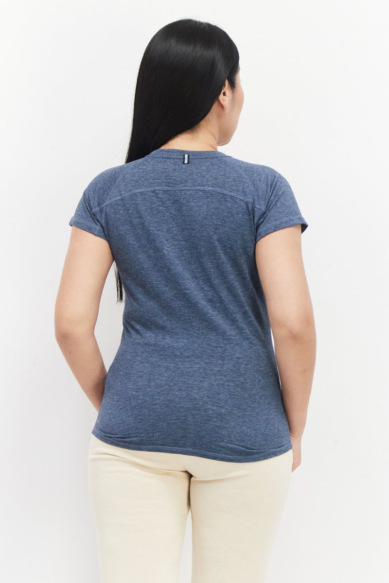 PUMA Women Sportswear Fit Short Sleeves Training Top, Navy Blue Combo - Image 3