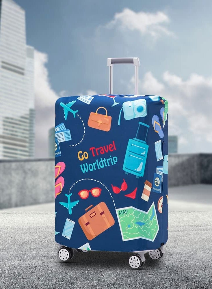 كاست ويف غطاء أمتعة، واقي حقائب قابل للغسل يناسب أمتعة مقاس 18-21 بوصة (Go travel-Trip، مقاس صغير) - Image 3