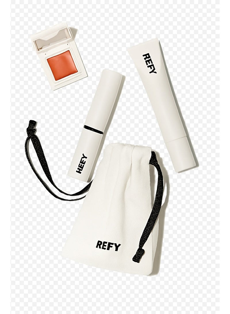 REFY Makeup Set with Cotton Pouch – Full-Size Topaz Lip Gloss 13ml + Mini Brow Sculpt & Mini Cream Blush - Image 4