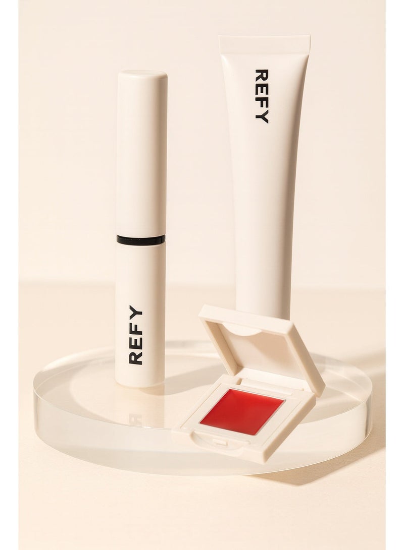 REFY Makeup Set with Cotton Pouch – Full-Size Topaz Lip Gloss 13ml + Mini Brow Sculpt & Mini Cream Blush - Image 3