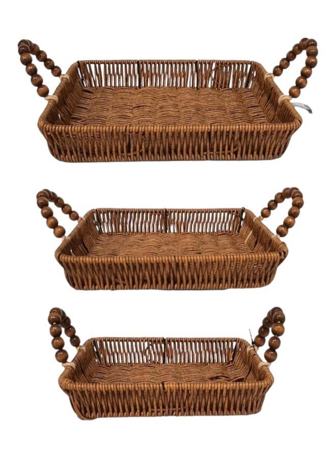 3-Piece Serving Basket Set Multicolour