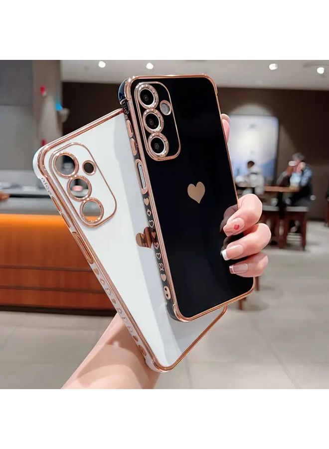 Black Heart Pattern TPU Soft Case Compatible with Samsung Galaxy A15 5G Full Protective Cover - Image 2