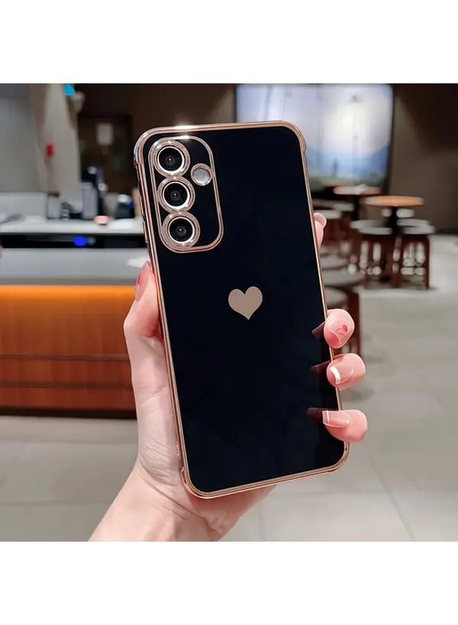 Black Heart Pattern TPU Soft Case Compatible with Samsung Galaxy A15 5G Full Protective Cover - Image 5